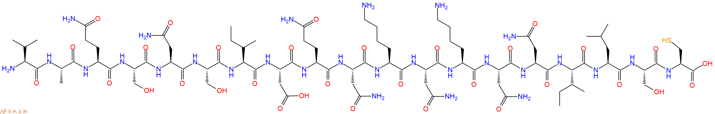 专肽生物产品H2N-Val-Ala-Gln-Ser-Asn-Ser-Ile-Asp-Gln-Asn-Lys-Asn-Lys-Asn-Asn-Ile-Leu-Ser-Cys-OH