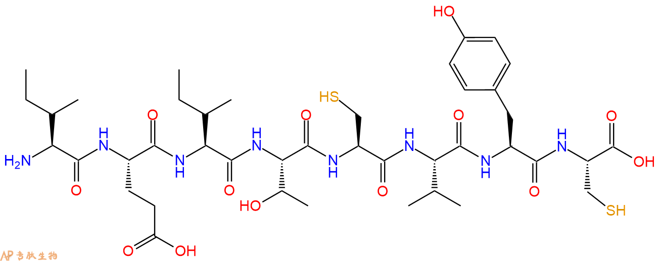 专肽生物产品H2N-Ile-Glu-Ile-Thr-Cys-Val-Tyr-Cys-OH