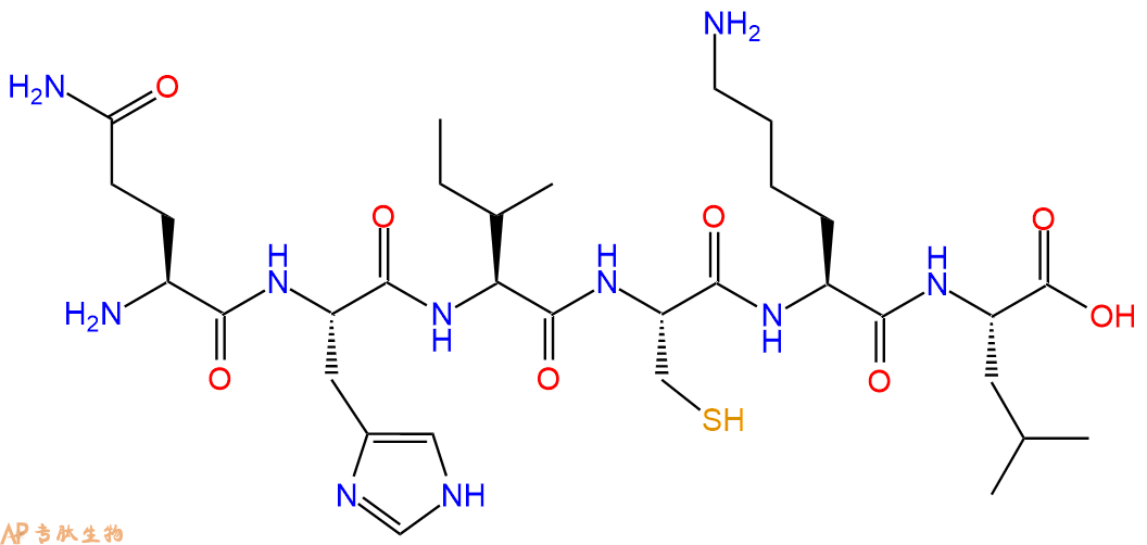 专肽生物产品H2N-Gln-His-Ile-Cys-Lys-Leu-OH