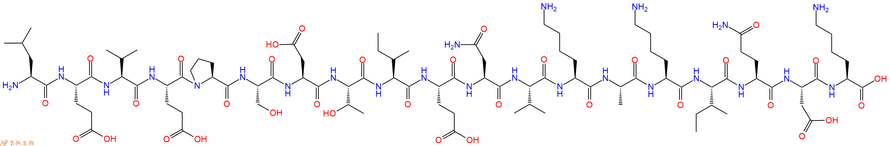 专肽生物产品H2N-Leu-Glu-Val-Glu-Pro-Ser-Asp-Thr-Ile-Glu-Asn-Val-Lys-Ala-Lys-Ile-Gln-Asp-Lys-OH