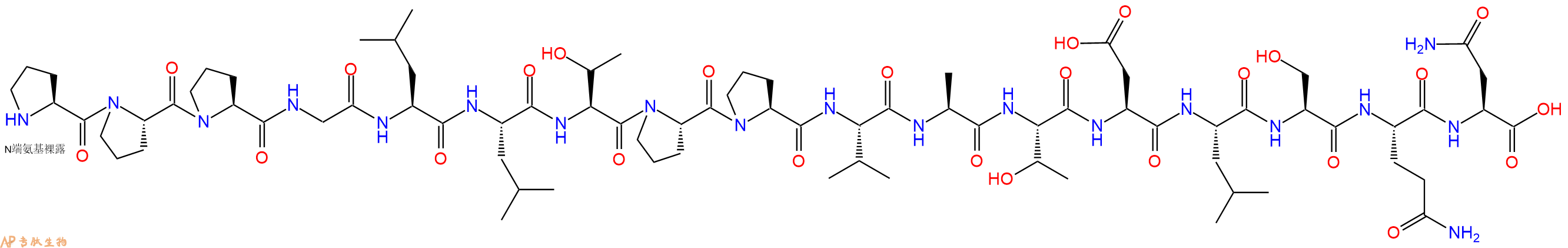 专肽生物产品H2N-Pro-Pro-Pro-Gly-Leu-Leu-Thr-Pro-Pro-Val-Ala-Thr-Asp-Leu-Ser-Gln-Asn-OH