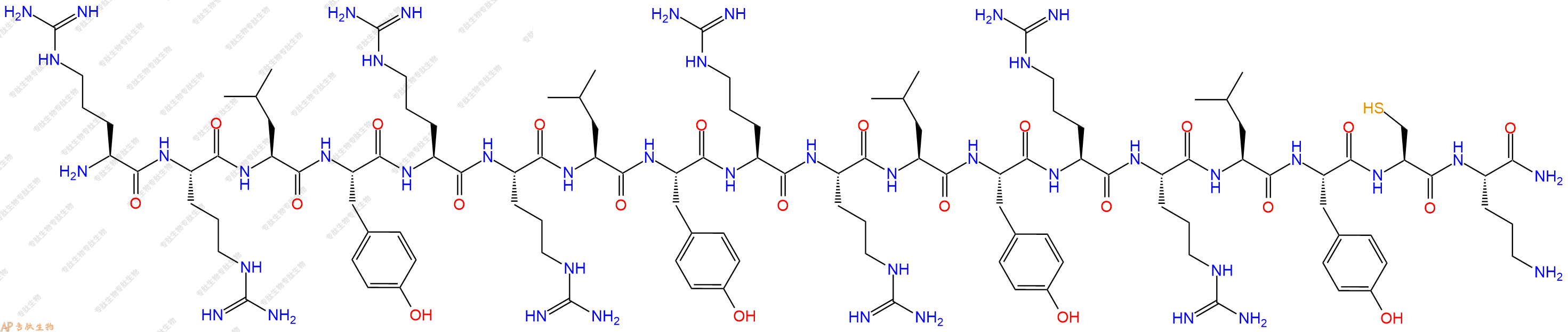 专肽生物产品H2N-Arg-Arg-Leu-Tyr-Arg-Arg-Leu-Tyr-Arg-Arg-Leu-Tyr-Arg-Arg-Leu-Tyr-Cys-Orn-NH2