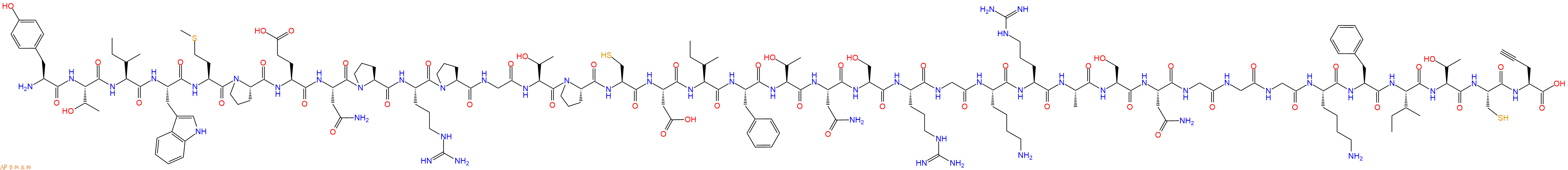 专肽生物产品H2N-Tyr-Thr-Ile-Trp-Met-Pro-Glu-Asn-Pro-Arg-Pro-Gly-Thr-Pro-Cys-Asp-Ile-Phe-Thr-Asn-Ser-Arg-Gly-Lys-Arg-Ala-Ser-Asn-Gly-Gly-Gly-Lys-Phe-Ile-Thr-Cys-Pra-OH