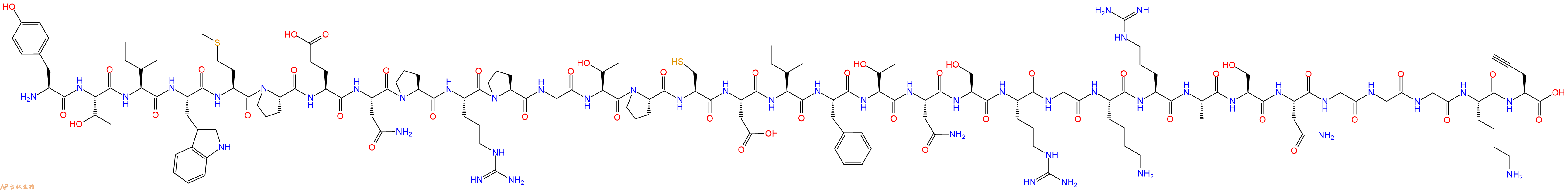 专肽生物产品H2N-Tyr-Thr-Ile-Trp-Met-Pro-Glu-Asn-Pro-Arg-Pro-Gly-Thr-Pro-Cys-Asp-Ile-Phe-Thr-Asn-Ser-Arg-Gly-Lys-Arg-Ala-Ser-Asn-Gly-Gly-Gly-Lys-Pra-OH