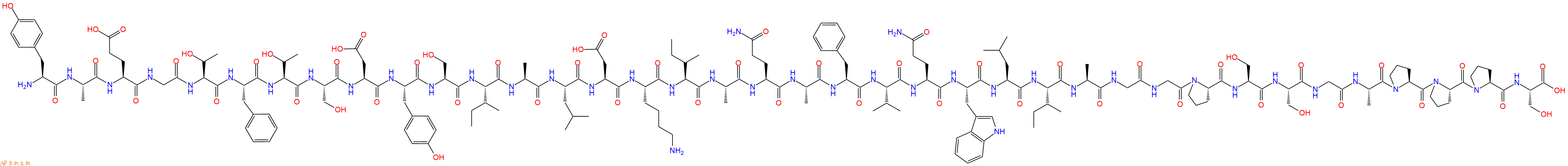 专肽生物产品H2N-Tyr-Ala-Glu-Gly-Thr-Phe-Thr-Ser-Asp-Tyr-Ser-Ile-Ala-Leu-Asp-Lys-Ile-Ala-Gln-Ala-Phe-Val-Gln-Trp-Leu-Ile-Ala-Gly-Gly-Pro-Ser-Ser-Gly-Ala-Pro-Pro-Pro-Ser-OH