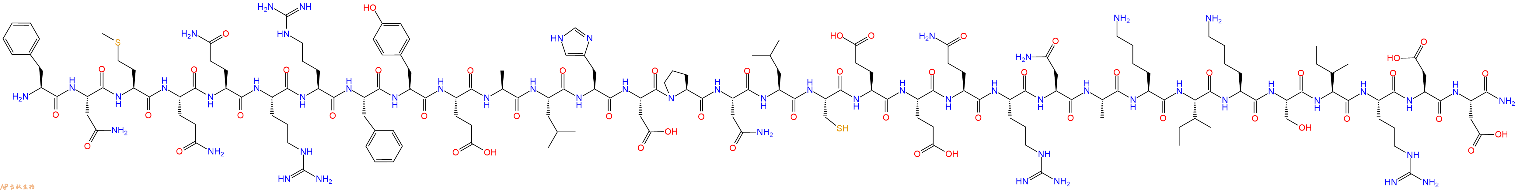 专肽生物产品H2N-Phe-Asn-Met-Gln-Gln-Arg-Arg-Phe-Tyr-Glu-Ala-Leu-His-Asp-Pro-Asn-Leu-Cys-Glu-Glu-Gln-Arg-Asn-Ala-Lys-Ile-Lys-Ser-Ile-Arg-Asp-Asp-NH2