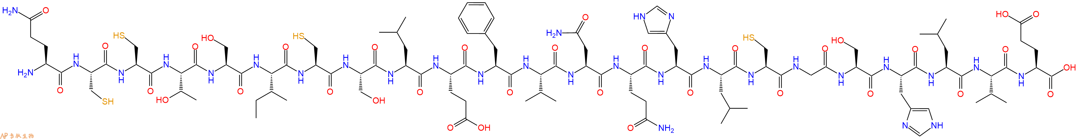 专肽生物产品H2N-Gln-Cys-Cys-Thr-Ser-Ile-Cys-Ser-Leu-Glu-Phe-Val-Asn-Gln-His-Leu-Cys-Gly-Ser-His-Leu-Val-Glu-OH