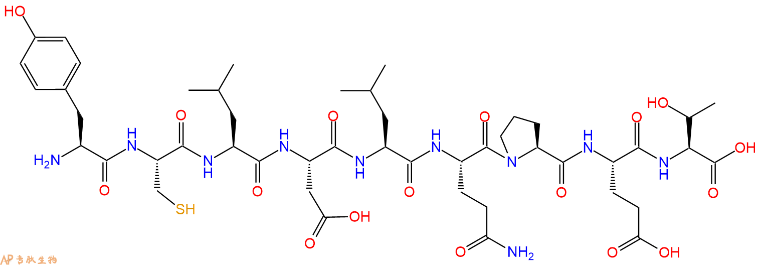 专肽生物产品H2N-Tyr-Cys-Leu-Asp-Leu-Gln-Pro-Glu-Thr-OH