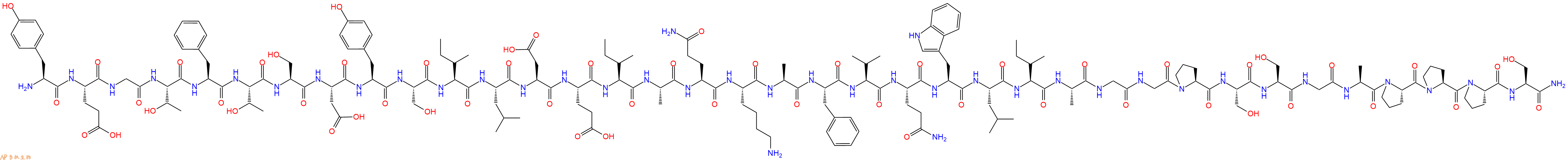 专肽生物产品H2N-Tyr-Glu-Gly-Thr-Phe-Thr-Ser-Asp-Tyr-Ser-Ile-Leu-Asp-Glu-Ile-Ala-Gln-Lys-Ala-Phe-Val-Gln-Trp-Leu-Ile-Ala-Gly-Gly-Pro-Ser-Ser-Gly-Ala-Pro-Pro-Pro-Ser-NH2