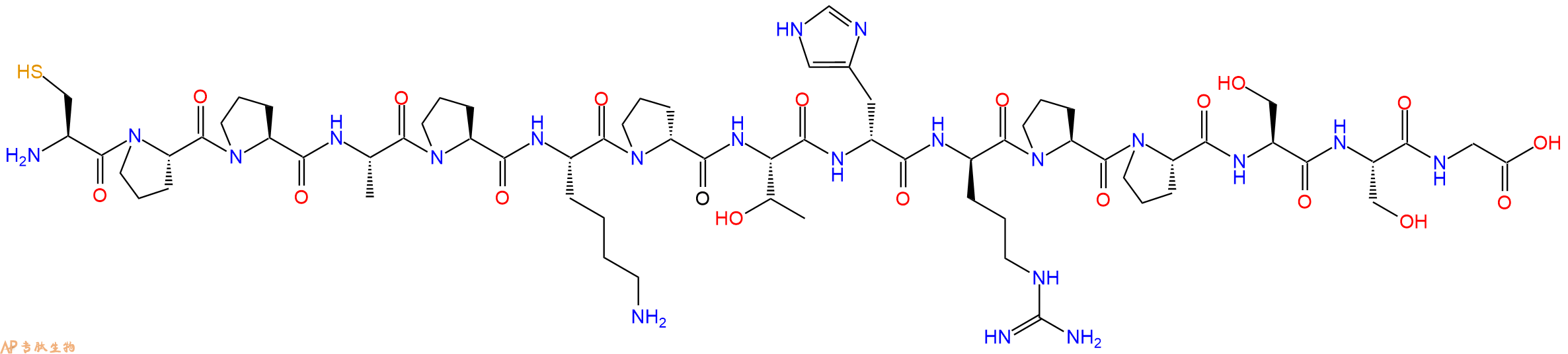 专肽生物产品H2N-Cys-Pro-Pro-Ala-Pro-Lys-DPro-Thr-DHis-DArg-Pro-Pro-Ser-Ser-Gly-OH