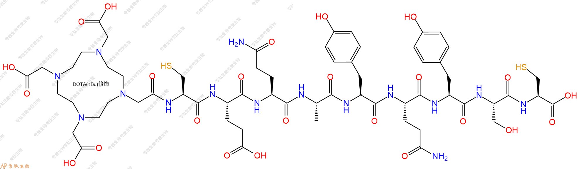 专肽生物产品DOTA-Cys-Glu-Gln-Ala-Tyr-Gln-Tyr-Ser-Cys-OH