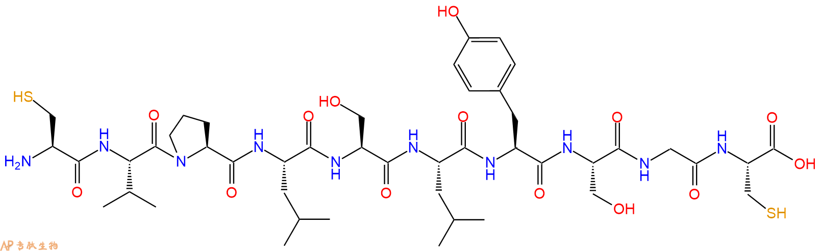 专肽生物产品H2N-Cys-Val-Pro-Leu-Ser-Leu-Tyr-Ser-Gly-Cys-OH