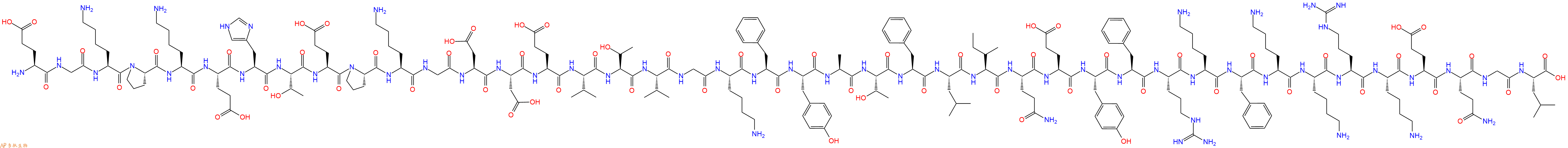 专肽生物产品H2N-Glu-Gly-Lys-Pro-Lys-Glu-His-Thr-Glu-Pro-Lys-Gly-Asp-Asp-Glu-Val-Thr-Val-Gly-Lys-Phe-Tyr-Ala-Thr-Phe-Leu-Ile-Gln-Glu-Tyr-Phe-Arg-Lys-Phe-Lys-Lys-Arg-Lys-Glu-Gln-Gly-Leu-OH