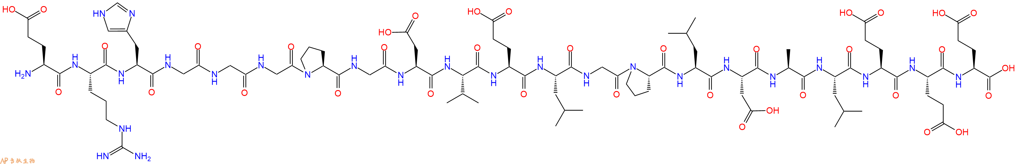 专肽生物产品H2N-Glu-Arg-His-Gly-Gly-Gly-Pro-Gly-Asp-Val-Glu-Leu-Gly-Pro-Leu-Asp-Ala-Leu-Glu-Glu-Glu-OH