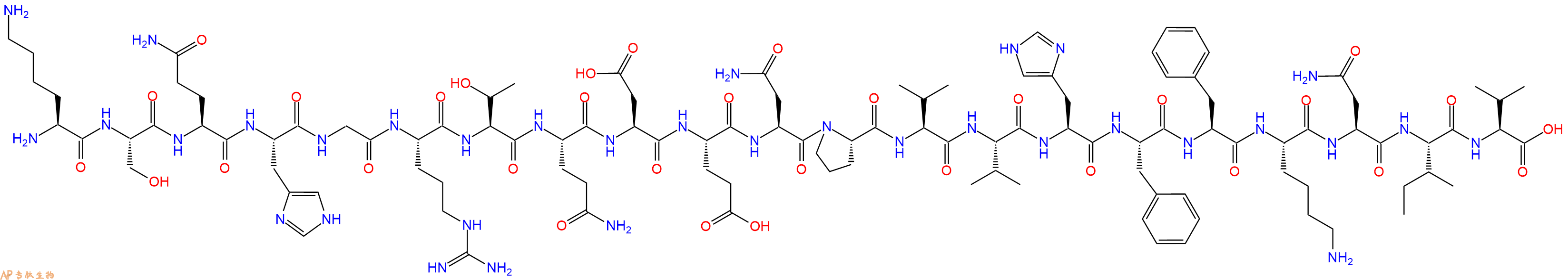 专肽生物产品H2N-Lys-Ser-Gln-His-Gly-Arg-Thr-Gln-Asp-Glu-Asn-Pro-Val-Val-His-Phe-Phe-Lys-Asn-Ile-Val-OH