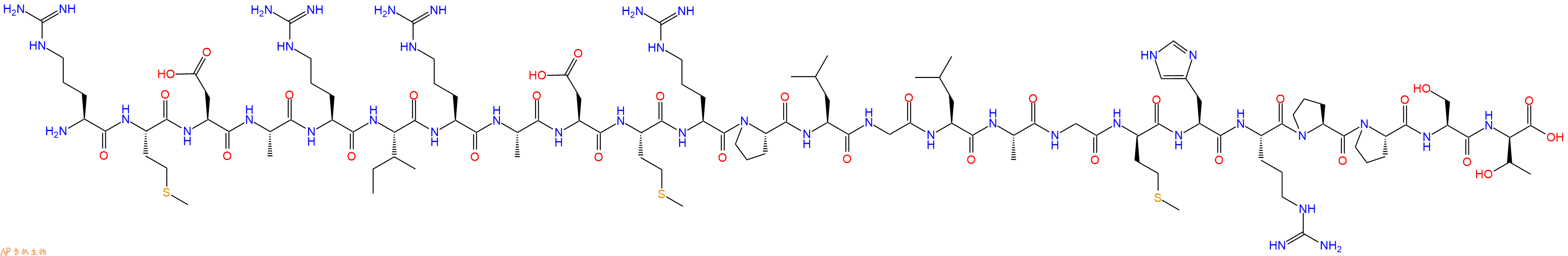 专肽生物产品H2N-Arg-Met-Asp-Ala-Arg-Ile-Arg-Ala-Asp-Met-Arg-Pro-Leu-Gly-Leu-Ala-Gly-DMet-His-Arg-Pro-Pro-Ser-DThr-OH