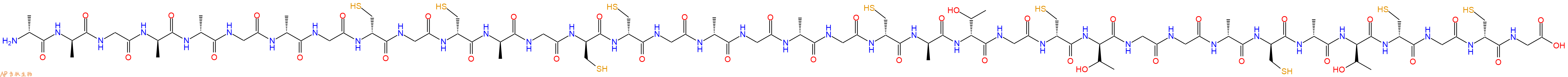 专肽生物产品H2N-DAla-DAla-Gly-DAla-DAla-Gly-DAla-Gly-DCys-Gly-DCys-DAla-Gly-DCys-DCys-Gly-DAla-Gly-DAla-Gly-DCys-DAla-DThr-Gly-DCys-DThr-Gly-Gly-DAla-DCys-DAla-DThr-DCys-Gly-DCys-Gly-OH