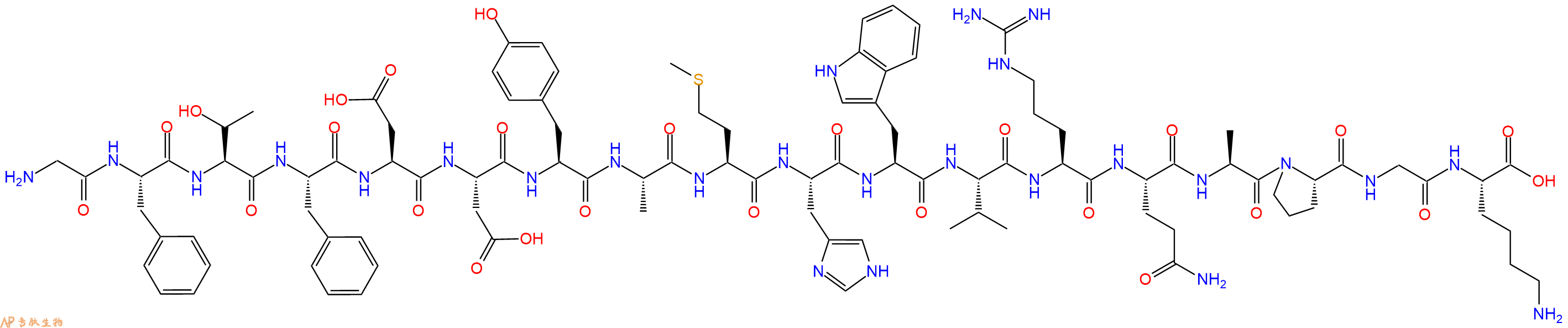 专肽生物产品H2N-Gly-Phe-Thr-Phe-Asp-Asp-Tyr-Ala-Met-His-Trp-Val-Arg-Gln-Ala-Pro-Gly-Lys-OH