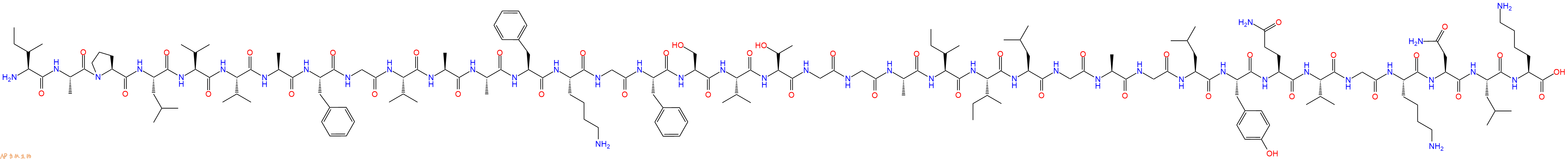 专肽生物产品H2N-Ile-Ala-Pro-Leu-Val-Val-Ala-Phe-Gly-Val-Ala-Ala-Phe-Lys-Gly-Phe-Ser-Val-Thr-Gly-Gly-Ala-Ile-Ile-Leu-Gly-Ala-Gly-Leu-Tyr-Gln-Val-Gly-Lys-Asn-Leu-Lys-OH