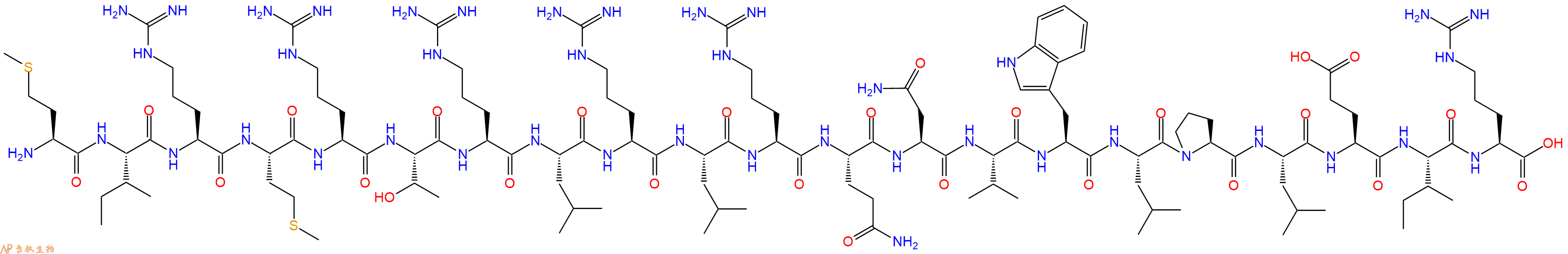专肽生物产品H2N-Met-Ile-Arg-Met-Arg-Thr-Arg-Leu-Arg-Leu-Arg-Gln-Asn-Val-Trp-Leu-Pro-Leu-Glu-Ile-Arg-OH