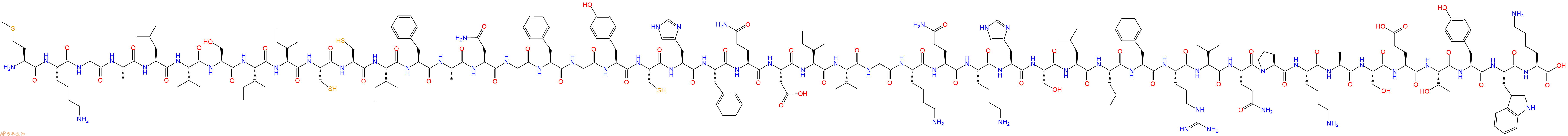 专肽生物产品H2N-Met-Lys-Gly-Ala-Leu-Val-Ser-Ile-Ile-Cys-Cys-Ile-Phe-Ala-Asn-Gly-Phe-Gly-Tyr-Cys-His-Phe-Gln-Asp-Ile-Val-Gly-Lys-Gln-Lys-His-Ser-Leu-Leu-Phe-Arg-Val-Gln-Pro-Lys-Ala-Ser-Glu-Thr-Tyr-Trp-Lys-OH