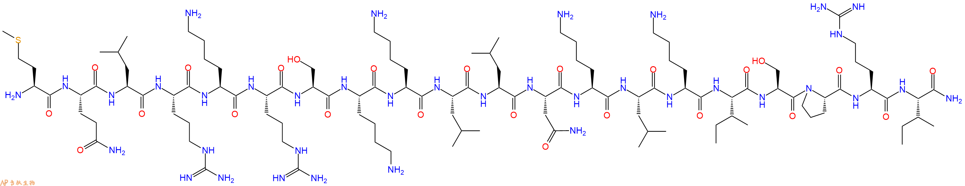 专肽生物产品H2N-Met-Gln-Leu-Arg-Lys-Arg-Ser-Lys-Lys-Leu-Leu-Asn-Lys-Leu-Lys-Ile-Ser-Pro-Arg-Ile-NH2