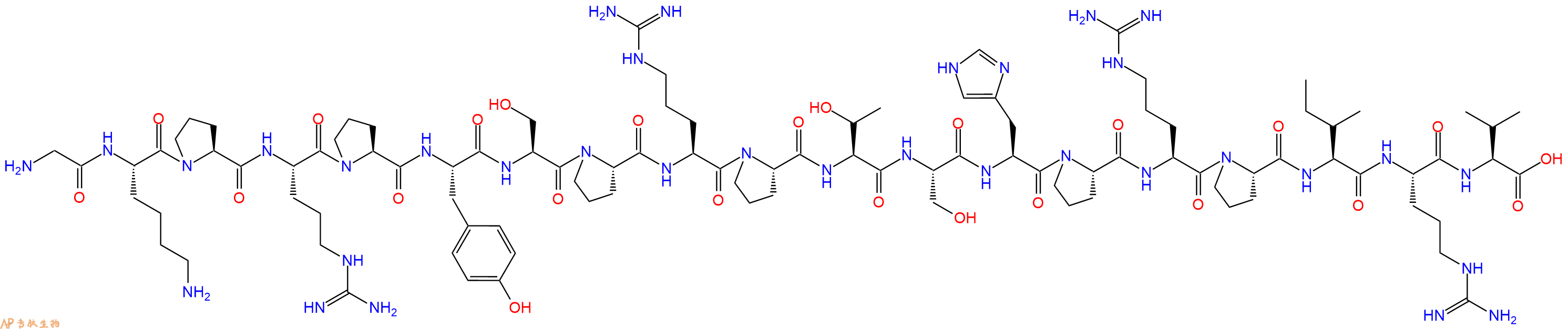 专肽生物产品H2N-Gly-Lys-Pro-Arg-Pro-Tyr-Ser-Pro-Arg-Pro-Thr-Ser-His-Pro-Arg-Pro-Ile-Arg-Val-OH