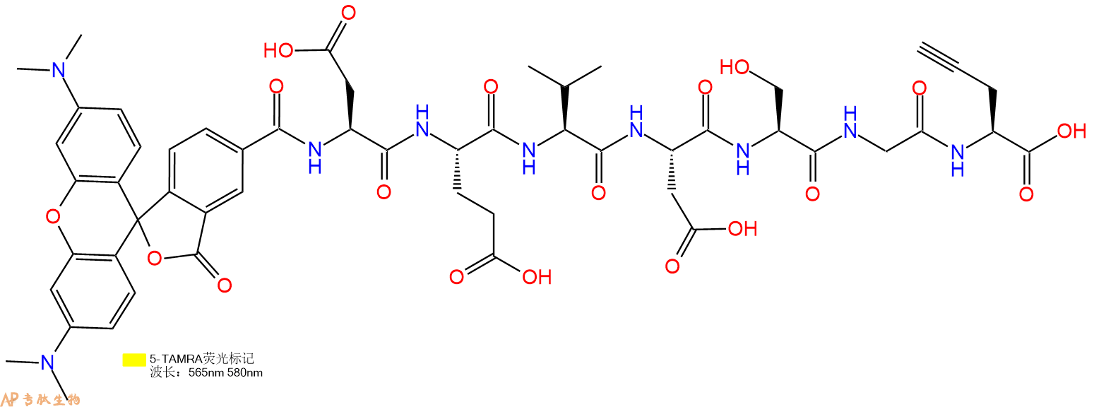 专肽生物产品5TAMRA-Asp-Glu-Val-Asp-Ser-Gly-Pra-OH