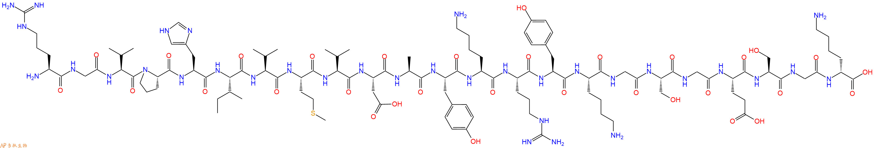 专肽生物产品H2N-Arg-Gly-Val-Pro-His-Ile-Val-Met-Val-Asp-Ala-Tyr-Lys-Arg-Tyr-Lys-Gly-Ser-Gly-Glu-Ser-Gly-DLys-OH