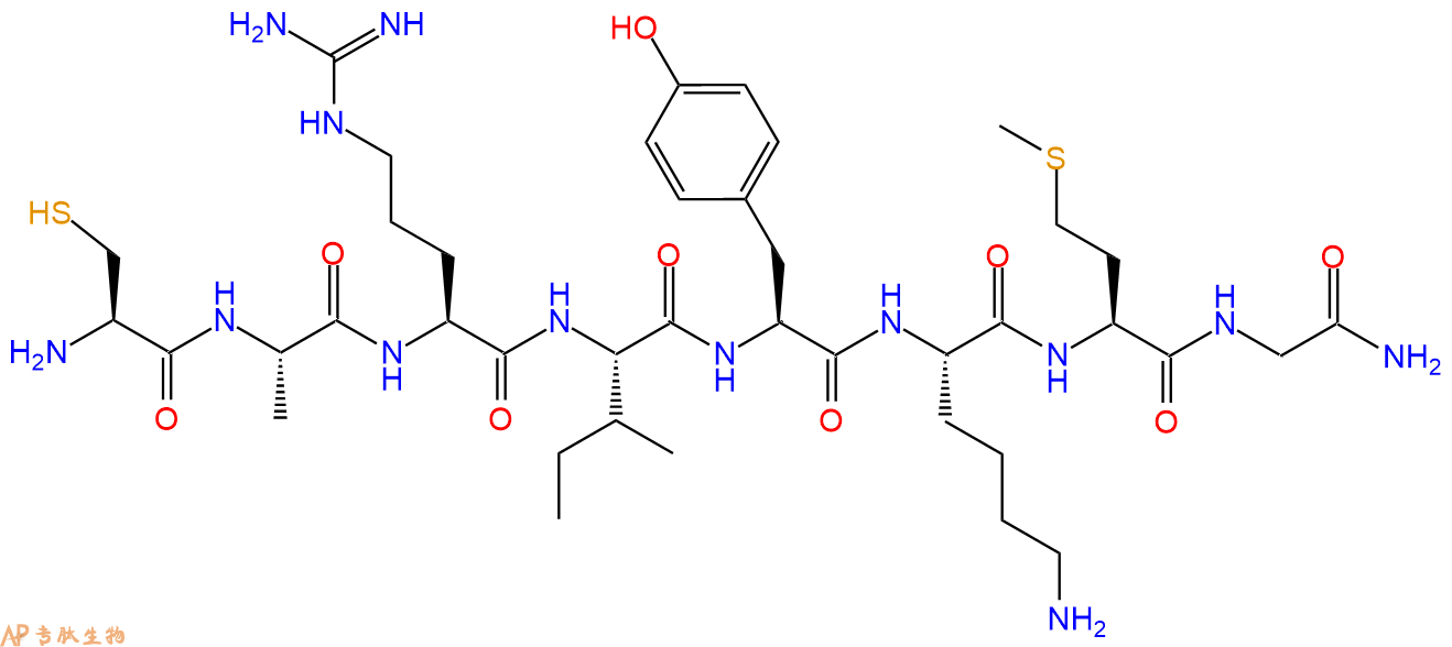 专肽生物产品H2N-Cys-Ala-Arg-Ile-Tyr-Lys-Met-Gly-NH2