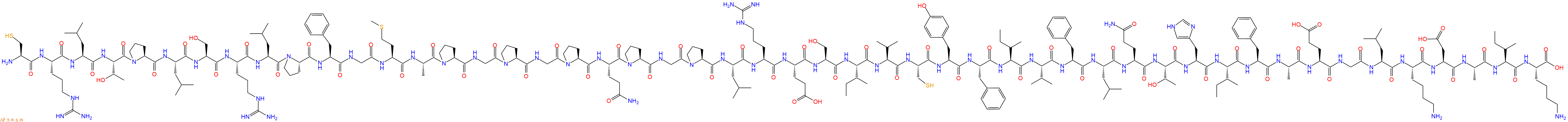 专肽生物产品H2N-Cys-Arg-Leu-Thr-Pro-Leu-Ser-Arg-Leu-Pro-Phe-Gly-Met-Ala-Pro-Gly-Pro-Gly-Pro-Gln-Pro-Gly-Pro-Leu-Arg-Glu-Ser-Ile-Val-Cys-Tyr-Phe-Ile-Val-Phe-Leu-Gln-Thr-His-Ile-Phe-Ala-Glu-Gly-Leu-Lys-Asp-Ala-Ile-Lys-OH