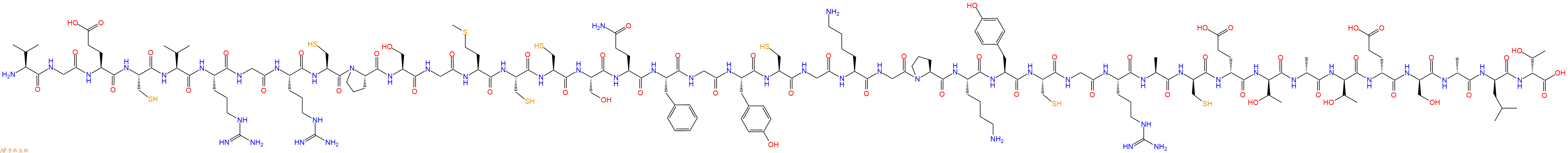 专肽生物产品H2N-Val-Gly-Glu-Cys-Val-Arg-Gly-Arg-Cys-Pro-Ser-Gly-Met-Cys-Cys-Ser-Gln-Phe-Gly-Tyr-Cys-Gly-Lys-Gly-Pro-Lys-Tyr-Cys-Gly-Arg-Ala-DCys-DGlu-DThr-DAla-DThr-DGlu-DSer-DAla-DLeu-DThr-OH