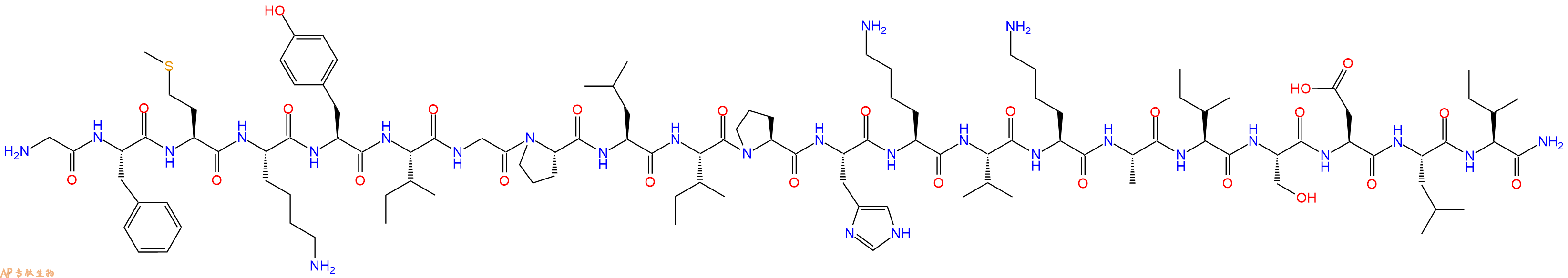 专肽生物产品H2N-Gly-Phe-Met-Lys-Tyr-Ile-Gly-Pro-Leu-Ile-Pro-His-Lys-Val-Lys-Ala-Ile-Ser-Asp-Leu-Ile-NH2