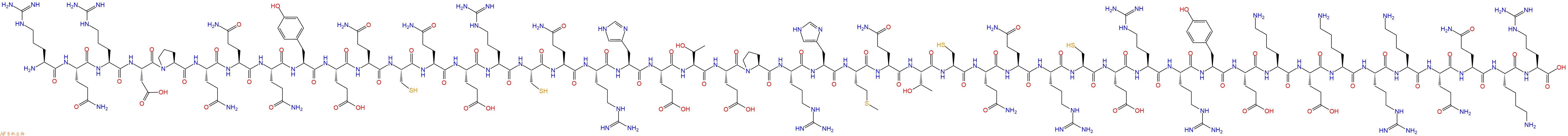 专肽生物产品H2N-Arg-Gln-Arg-Asp-Pro-Gln-Gln-Gln-Tyr-Glu-Gln-Cys-Gln-Glu-Arg-Cys-Gln-Arg-His-Glu-Thr-Glu-Pro-Arg-His-Met-Gln-Thr-Cys-Gln-Gln-Arg-Cys-Glu-Arg-Arg-Tyr-Glu-Lys-Glu-Lys-Arg-Lys-Gln-Gln-Lys-Arg-OH