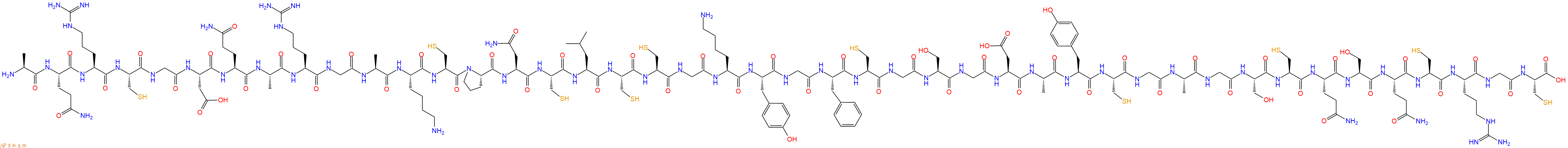 专肽生物产品H2N-Ala-Gln-Arg-Cys-Gly-Asp-Gln-Ala-Arg-Gly-Ala-Lys-Cys-Pro-Asn-Cys-Leu-Cys-Cys-Gly-Lys-Tyr-Gly-Phe-Cys-Gly-Ser-Gly-Asp-Ala-Tyr-Cys-Gly-Ala-Gly-Ser-Cys-Gln-Ser-Gln-Cys-Arg-Gly-Cys-OH