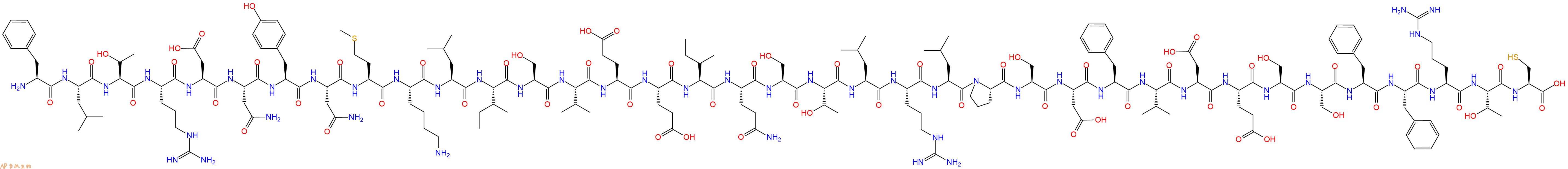 专肽生物产品H2N-Phe-Leu-Thr-Arg-Asp-Asn-Tyr-Asn-Met-Lys-Leu-Ile-Ser-Val-Glu-Glu-Ile-Gln-Ser-Thr-Leu-Arg-Leu-Pro-Ser-Asp-Phe-Val-Asp-Glu-Ser-Ser-Phe-Phe-Arg-Thr-Cys-OH
