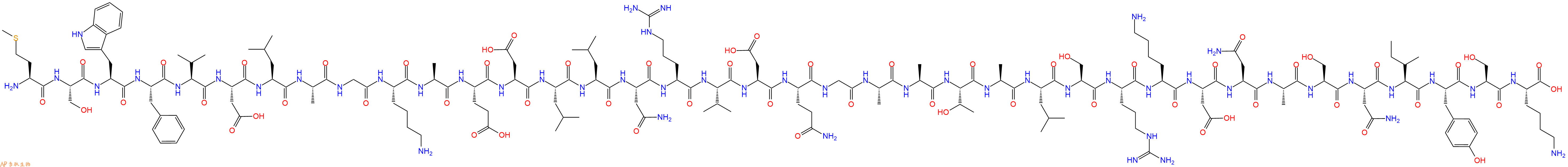 专肽生物产品H2N-Met-Ser-Trp-Phe-Val-Asp-Leu-Ala-Gly-Lys-Ala-Glu-Asp-Leu-Leu-Asn-Arg-Val-Asp-Gln-Gly-Ala-Ala-Thr-Ala-Leu-Ser-Arg-Lys-Asp-Asn-Ala-Ser-Asn-Ile-Tyr-Ser-Lys-OH