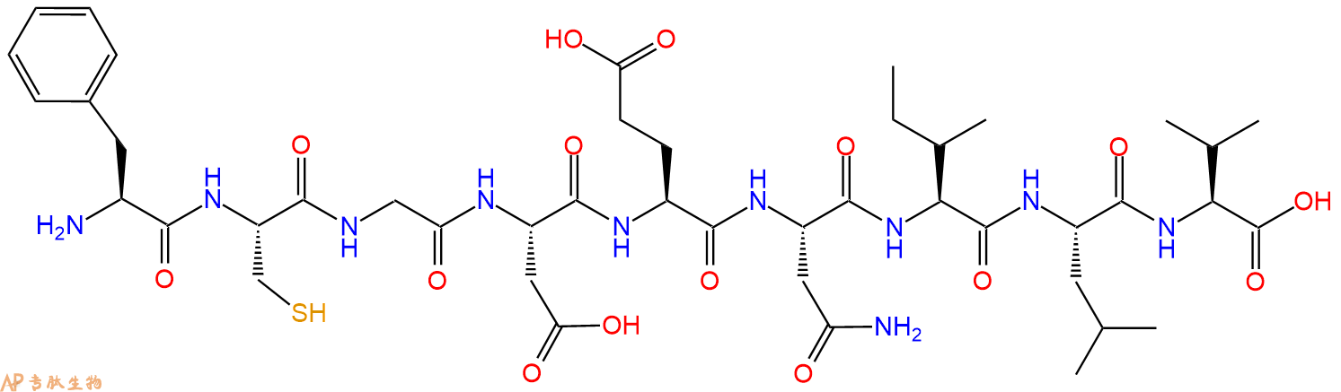 专肽生物产品H2N-Phe-Cys-Gly-Asp-Glu-Asn-Ile-Leu-Val-OH