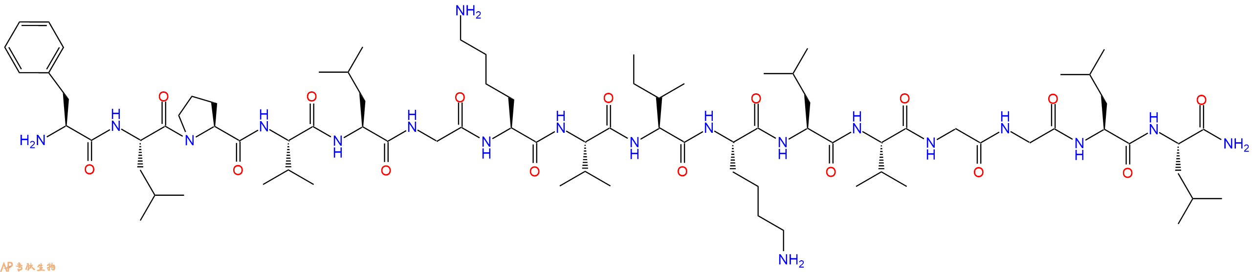 专肽生物产品H2N-Phe-Leu-Pro-Val-Leu-Gly-Lys-Val-Ile-Lys-Leu-Val-Gly-Gly-Leu-Leu-NH2