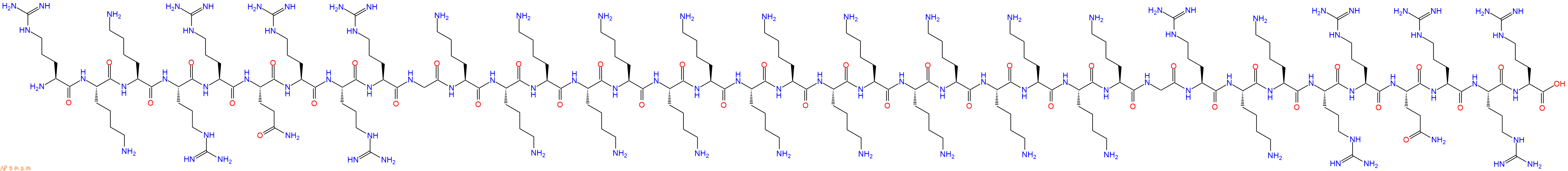 专肽生物产品H2N-Arg-Lys-Lys-Arg-Arg-Gln-Arg-Arg-Arg-Gly-Lys-Lys-Lys-Lys-Lys-Lys-Lys-Lys-Lys-Lys-Lys-Lys-Lys-Lys-Lys-Lys-Lys-Gly-Arg-Lys-Lys-Arg-Arg-Gln-Arg-Arg-Arg-OH