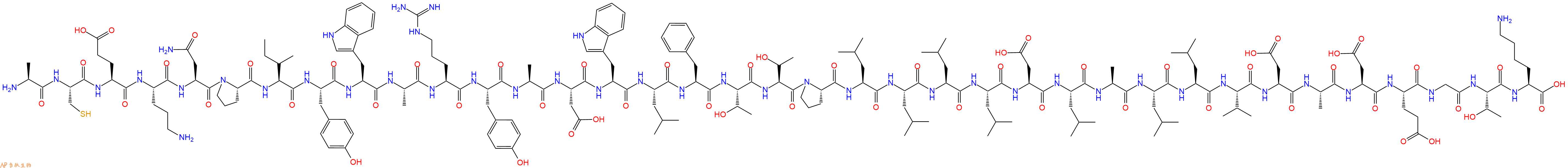 专肽生物产品H2N-Ala-Cys-Glu-Orn-Asn-Pro-Ile-Tyr-Trp-Ala-Arg-Tyr-Ala-Asp-Trp-Leu-Phe-Thr-Thr-Pro-Leu-Leu-Leu-Leu-Asp-Leu-Ala-Leu-Leu-Val-Asp-Ala-Asp-Glu-Gly-Thr-Lys-OH