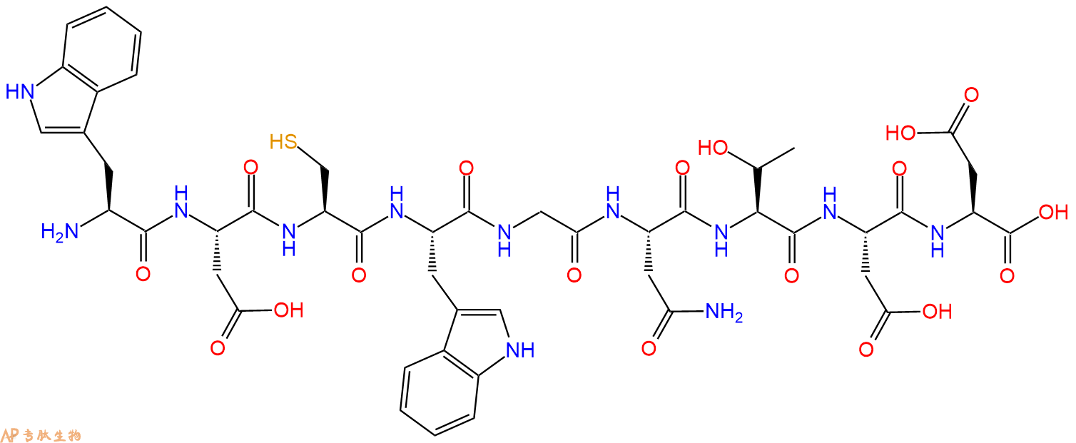 专肽生物产品H2N-Trp-Asp-Cys-Trp-Gly-Asn-Thr-Asp-Asp-OH