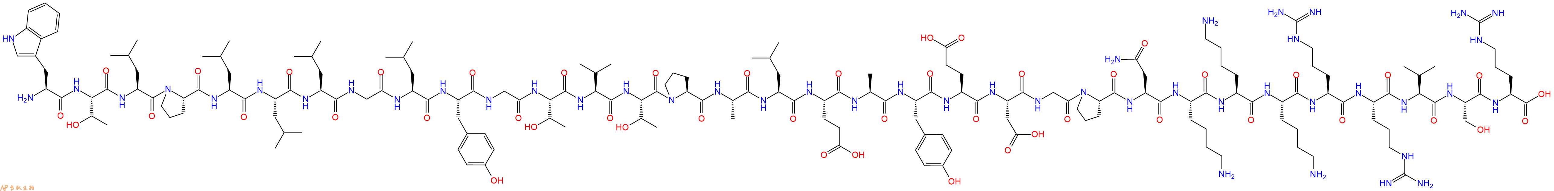 专肽生物产品H2N-Trp-Thr-Leu-Pro-Leu-Leu-Leu-Gly-Leu-Tyr-Gly-Thr-Val-Thr-Pro-Ala-Leu-Glu-Ala-Tyr-Glu-Asp-Gly-Pro-Asn-Lys-Lys-Lys-Arg-Arg-Val-Ser-Arg-OH