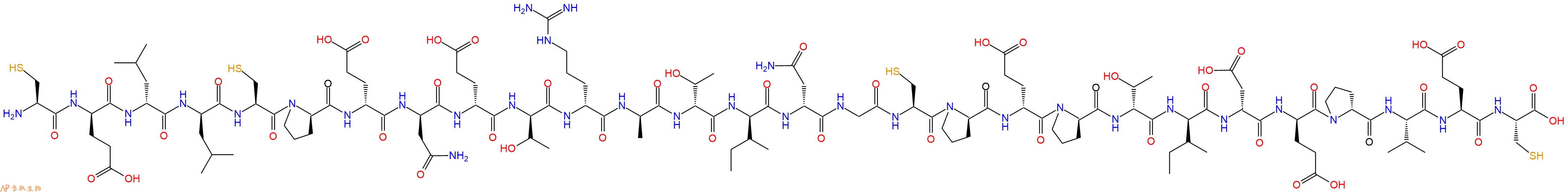 专肽生物产品H2N-Cys-DGlu-DLeu-DLeu-Cys-DPro-DGlu-DAsn-DGlu-DThr-DArg-DAla-DThr-DIle-DAsn-Gly-Cys-DPro-DGlu-DPro-DThr-DIle-DAsp-DGlu-DPro-Val-Glu-Cys-OH