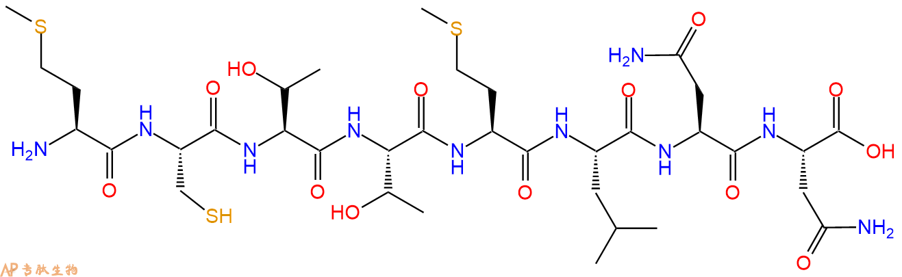 专肽生物产品H2N-Met-Cys-Thr-Thr-Met-Leu-Asn-Asn-OH