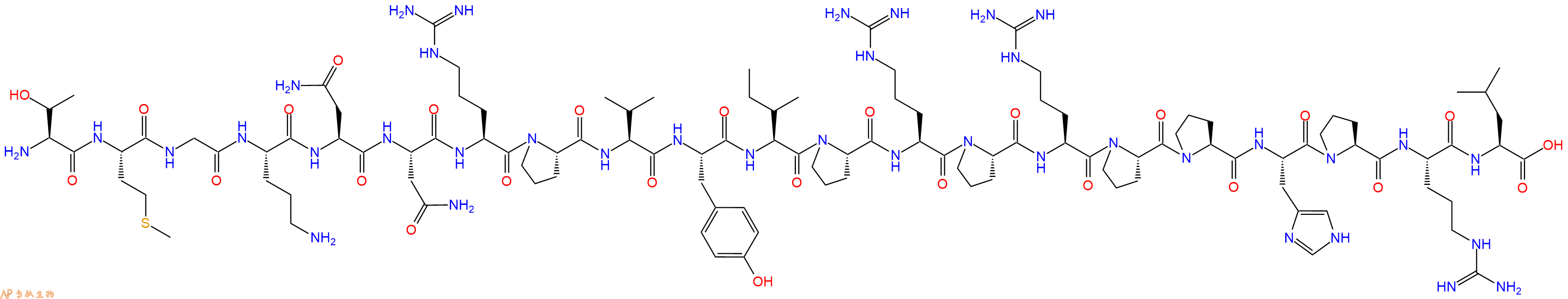 专肽生物产品H2N-Thr-Met-Gly-Orn-Asn-Asn-Arg-Pro-Val-Tyr-Ile-Pro-Arg-Pro-Arg-Pro-Pro-His-Pro-Arg-Leu-OH