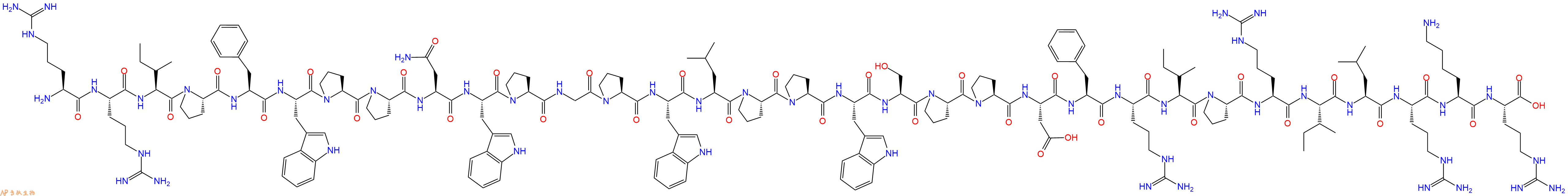 专肽生物产品H2N-Arg-Arg-Ile-Pro-Phe-Trp-Pro-Pro-Asn-Trp-Pro-Gly-Pro-Trp-Leu-Pro-Pro-Trp-Ser-Pro-Pro-Asp-Phe-Arg-Ile-Pro-Arg-Ile-Leu-Arg-Lys-Arg-OH