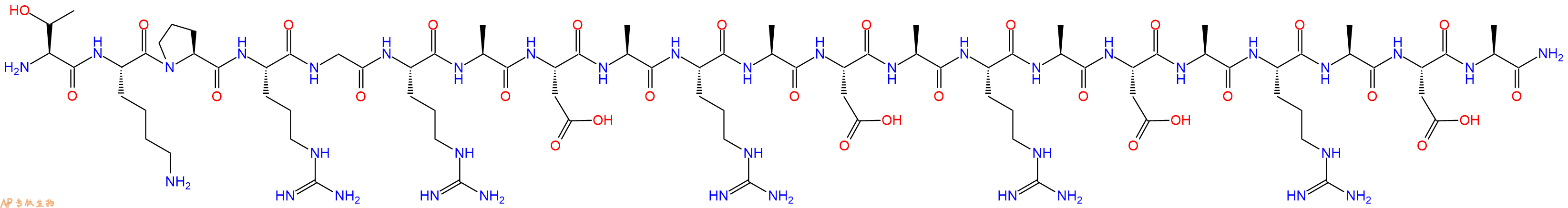 专肽生物产品H2N-Thr-Lys-Pro-Arg-Gly-Arg-Ala-Asp-Ala-Arg-Ala-Asp-Ala-Arg-Ala-Asp-Ala-Arg-Ala-Asp-Ala-NH2