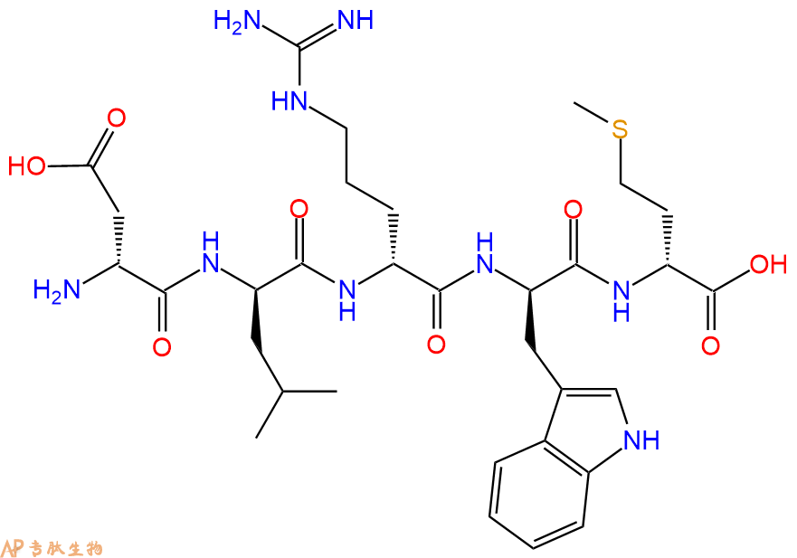 专肽生物产品H2N-DAsp-DLeu-DArg-DTrp-DMet-OH