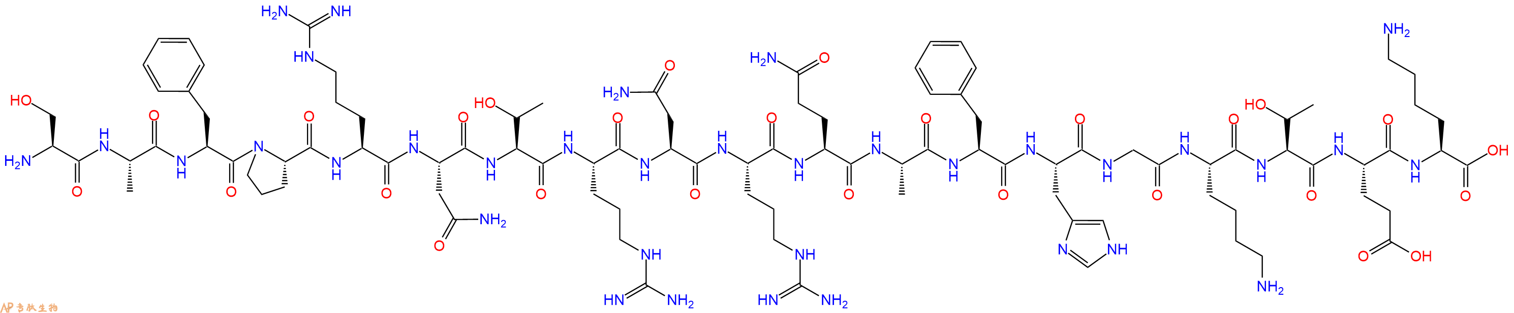 专肽生物产品H2N-Ser-Ala-Phe-Pro-Arg-Asn-Thr-Arg-Asn-Arg-Gln-Ala-Phe-His-Gly-Lys-Thr-Glu-Lys-OH